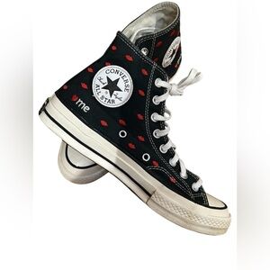 Supreme x Comme des Garçons Converse Black Kiss Print High Tops Size 9